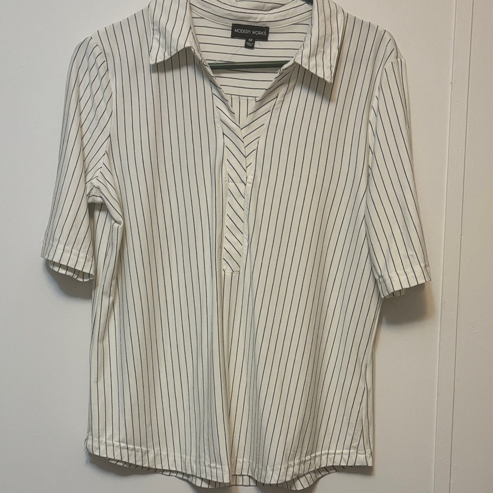 Women's Striped Shirt - White
